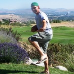 PatientsLikeMe Member and Parkinson's Blogger Steve Ploussard Doing His Best "Heisman Trophy" Pose