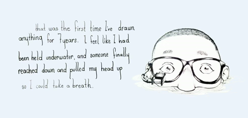 A Quote and Sketch from TEMPT ONE About How It Felt to Be Able to Draw Again