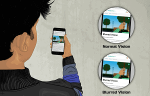 Depiction of someone with blurry vision