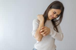 Woman with itchy skin
