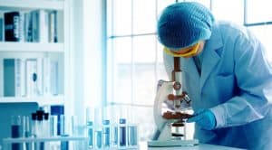 doctor analyzing cells